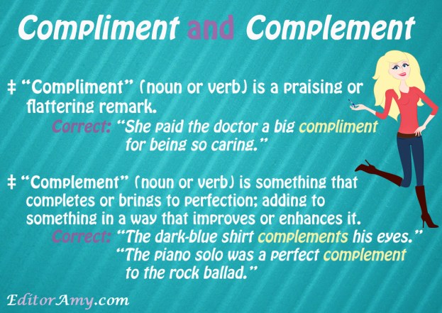 Editor Amy--compliment-complement